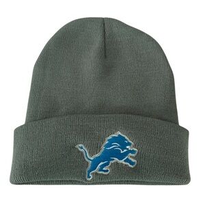 detroit lions hat beanie new gray adult size new winter